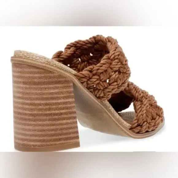 DV by Dolce Vita Roulette Toffee Brown Woven Block Heel Sandals Women’s 10 - Picture 3 of 12